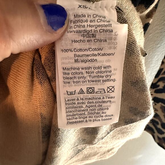 J Crew Factory Teddie Long Sleeve Leopard Print 100% Cotton Sweater Size XS - Picture 6 of 6